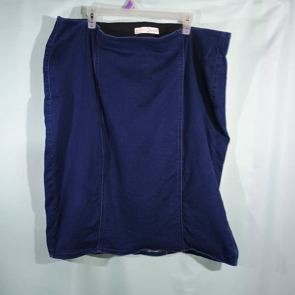 Navy Blue Skirt Women's Knee Length Work Office Stretch Skirt